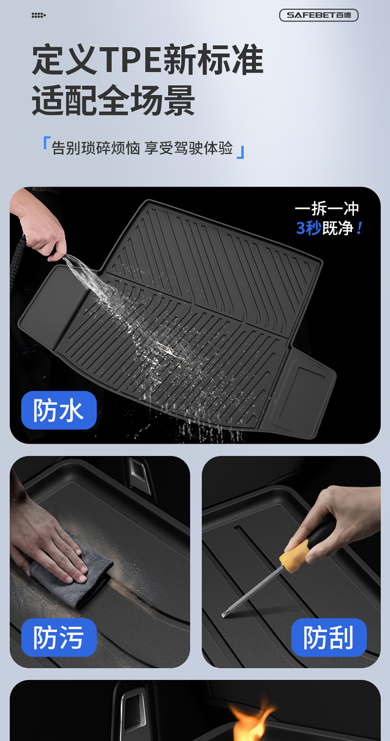 Suitable for Buick New Regal, Lacrosse, Envision Plus, All-Weather Tpe Car Trunk Mat