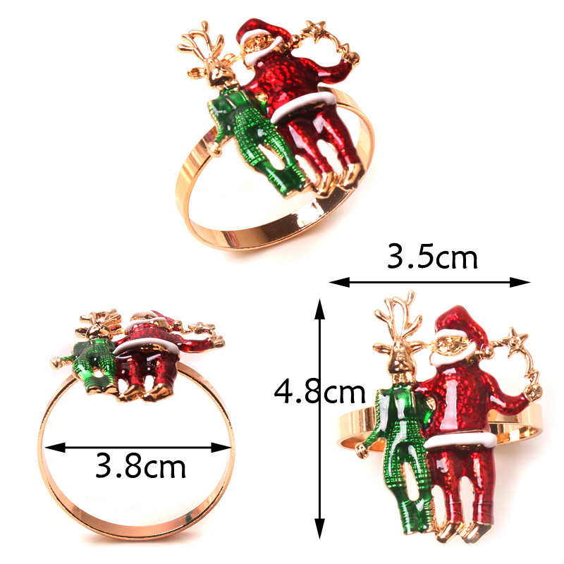Christmas Casual Christmas Hat Letter Stainless Steel Napkin Ring 1 Piece display picture 11