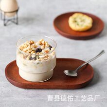 简约家用餐具木盘椭圆形甜品早餐托盘下午茶蛋糕点心木质收纳盘