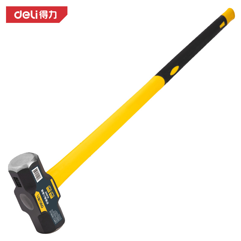 得力DL6915 八角锤纤维柄八角锤子磅锤铁锤榔头手锤14磅