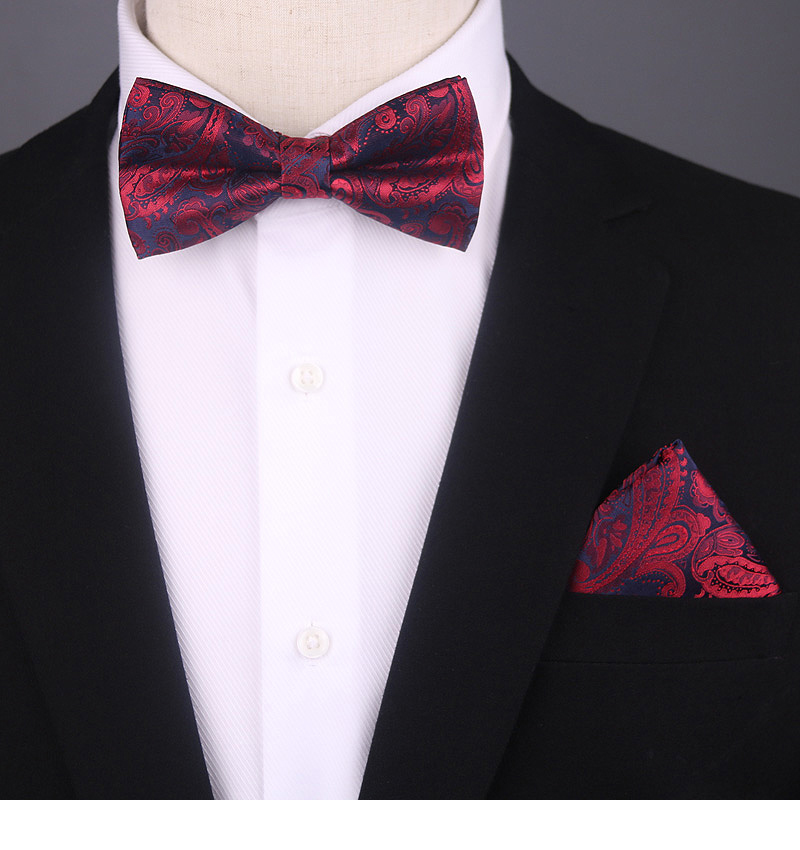 레드 캐슈 나비넥타이 + 포켓스퀘어
