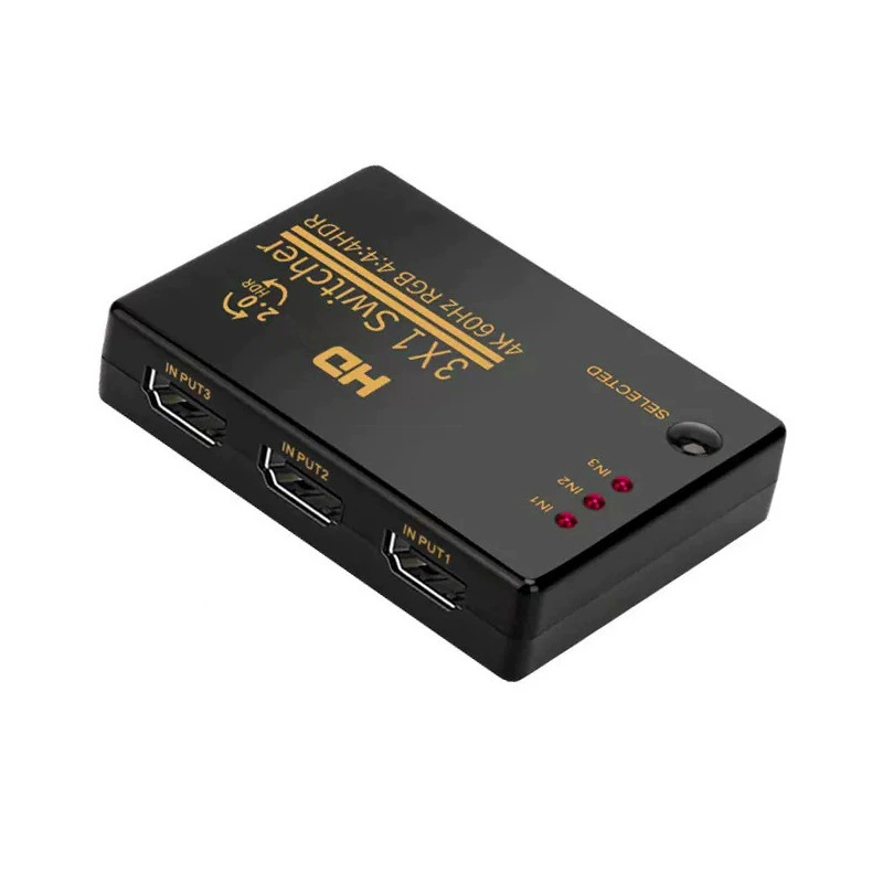 Высокочеткий HDMI переключатель 3-в-1 выход 4K60Hz с ИК-пультом, 3-в-1 HDTV конвертер
