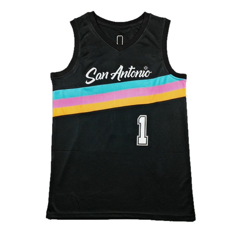 Camisetas y chalecos de baloncesto bordados de los Spurs al por mayor1 #   Wembanyama Wembanyama 4 #   5 # image 6