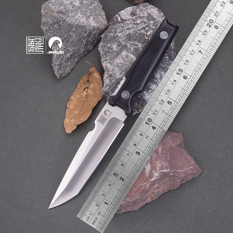 阳江进晓户外刀具工厂供应野外宿营高硬度一体龙骨战术小直刀