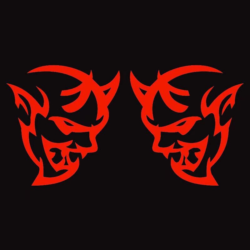 A형 레드 데빌 헤드 10*10CM 한 쌍