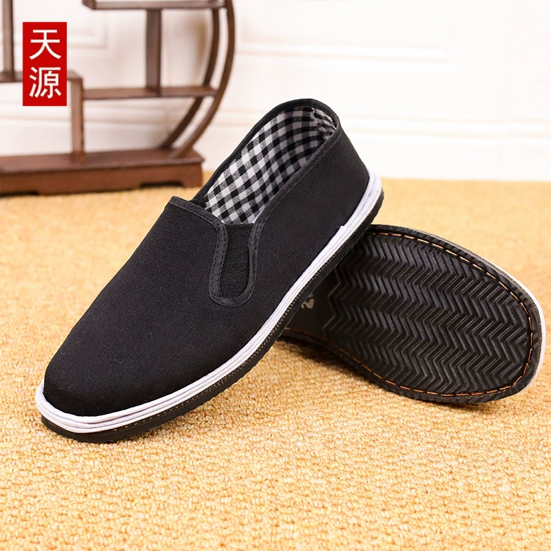Тканевая обувь Old Beijing Рабочая обувь с одной педалью Дышащая теплая мягкая подошва Мужская Тканевая обувь с добавлением флиса Мужская обувь для охраны труда Подошва с шинами