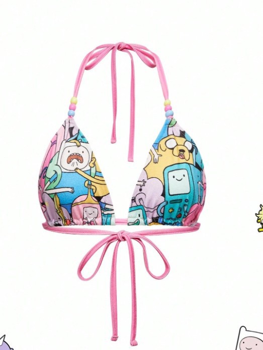 Damas de playa de verano bikini ropa sexy Y2K impresión transfronteriza ropa callejera sexy correa cuello descubierto espalda