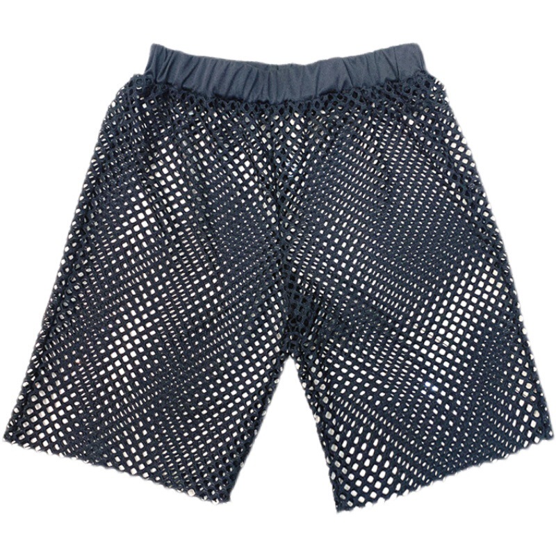 European and American Style Fashion Large Mesh Hollow Pants Fishnet Breathable Personalized Dance Straight Loose Plus Size Pants