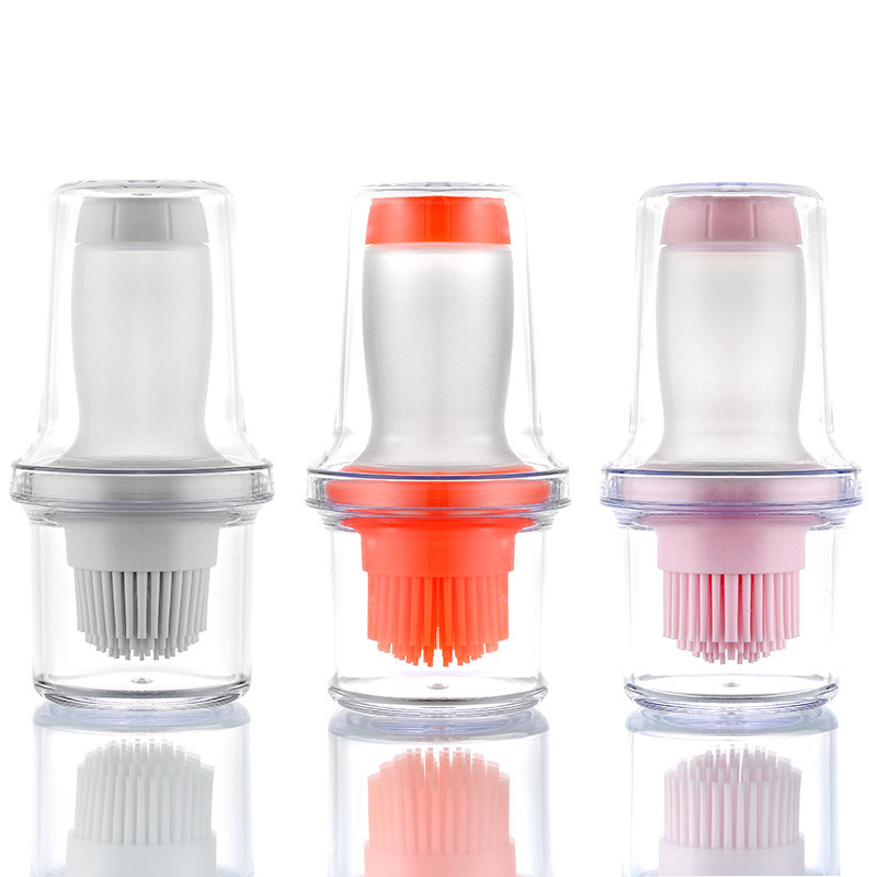 带收纳盖硅胶按压式油瓶刷 烘培油刷酱料刷刷油壶 烘培工具