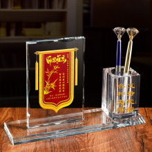 教师节水晶笔筒笔架定制冰山锦旗感谢恩师小学男女毕业季创意礼物