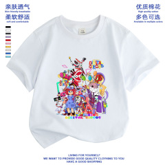 Magical Number Circus 2024 Summer New Cartoon Pure Cotton Short Sleeve Unisex Children's Clothing Simple Stylish T-Shirt