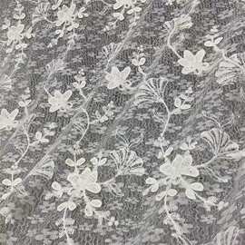 珠片蕾丝提花烫金镶钻绣花面料 网纱刺绣手工DIY服装配件清新刺绣