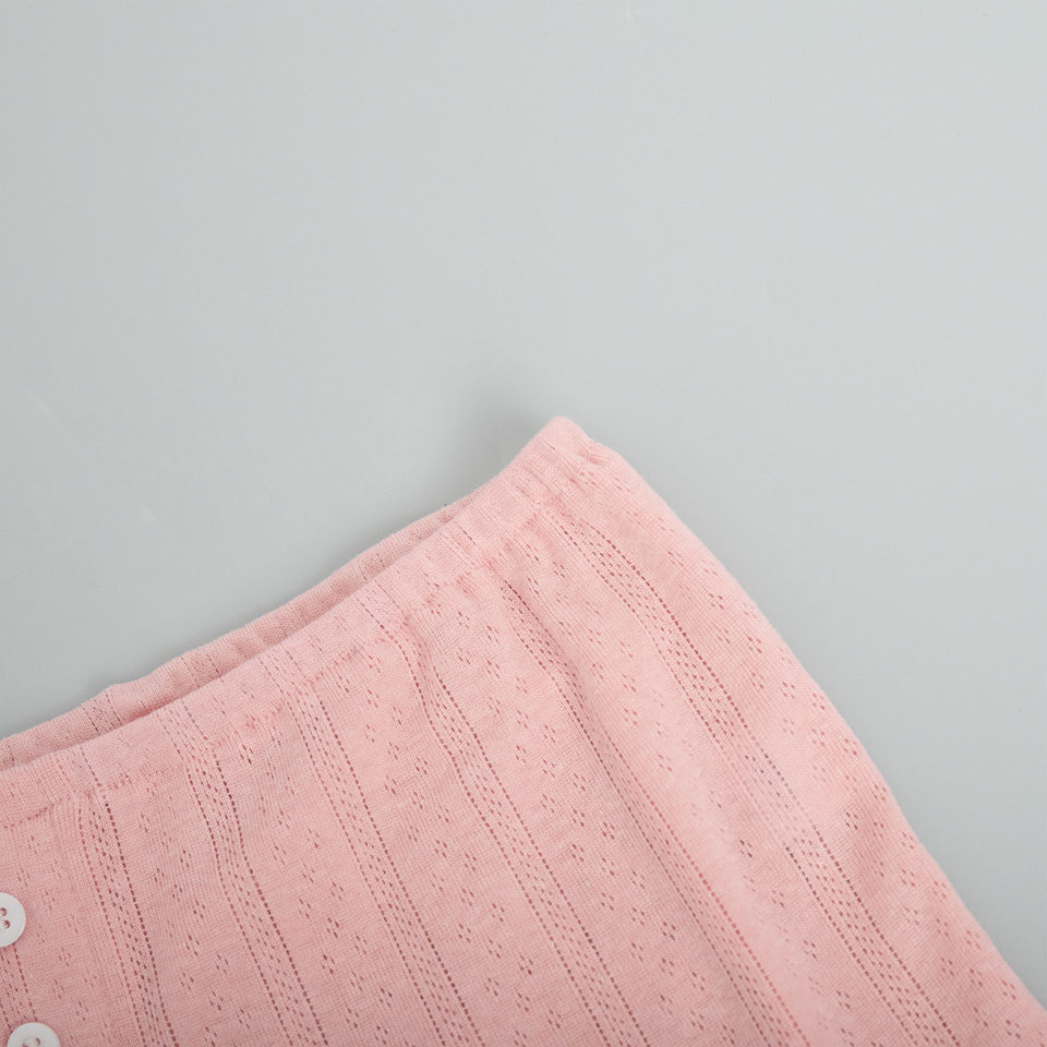 Bộ đồ ngủ nữ 3 món dệt kim gồm áo cardigan dài tay, áo lót và quần short — In hoa, Màu hồng, Màu trắng, Màu xanh dương chi tiết 24