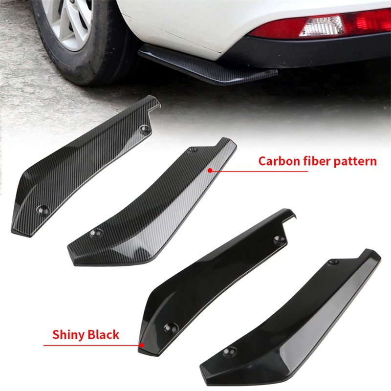 Cross-Border Hot-Selling Car Universal Rear Corner Carbon Fiber Black Universal Rear Lip Anti-Collision Rear Spoiler Exterior Modification Parts