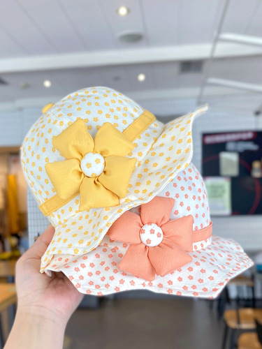Children's Fisherman Hat Spring Summer Thin Model Baby Girl Fashion Sunshade Girl Versatile Wide Brim Sun Hat Princess Bowl Hat Spring Trend