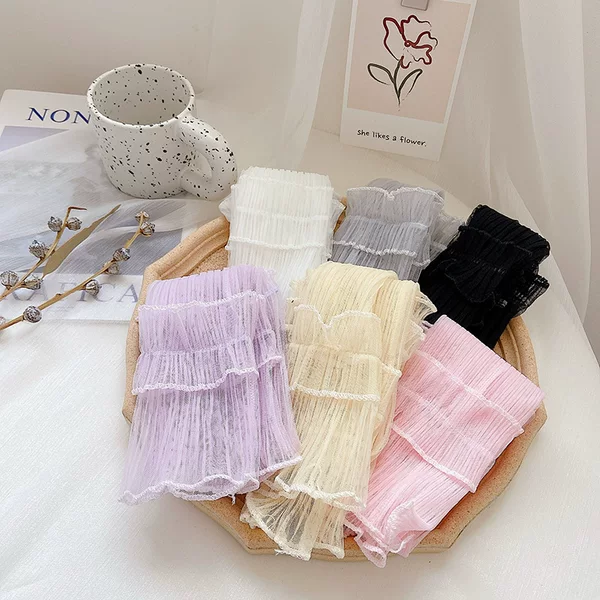Lace Sun Protection Sleeves for Women in Summer Outdoor Cycling and Driving Uv Protection Arm Guards Mesh Ice Silk Arm Sleeves Wholesale