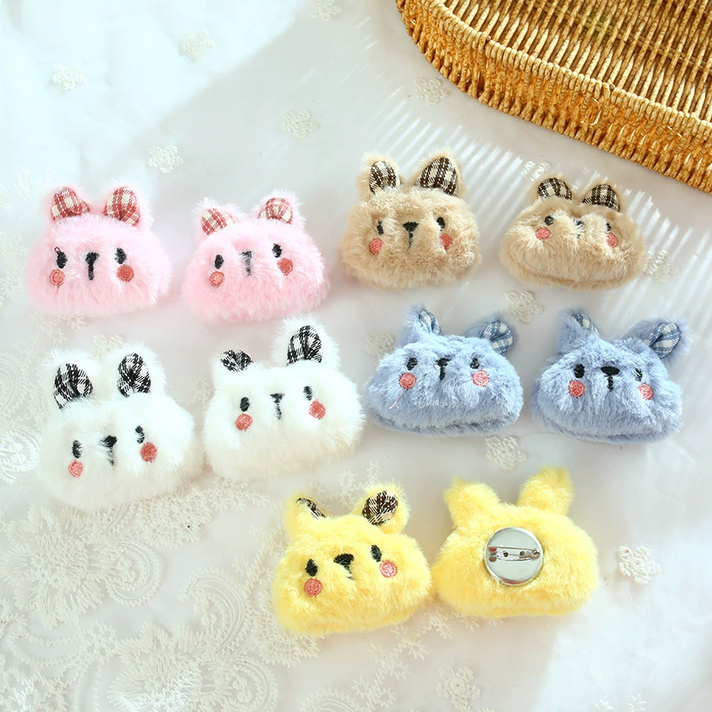 Мультяшный плюшевый клетчатый автомобиль кролик подвеска милая брошь сумка подвеска DIY булавка одежда аксессуары сумка