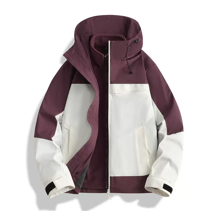 2025经典情侣款短袖户外三合一两件套冲锋衣防风防水登山服男女