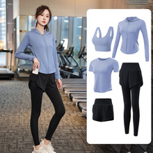 跑步套装女五件套晨跑秋冬初学者夏季瑜伽运动速干透气显瘦健身服