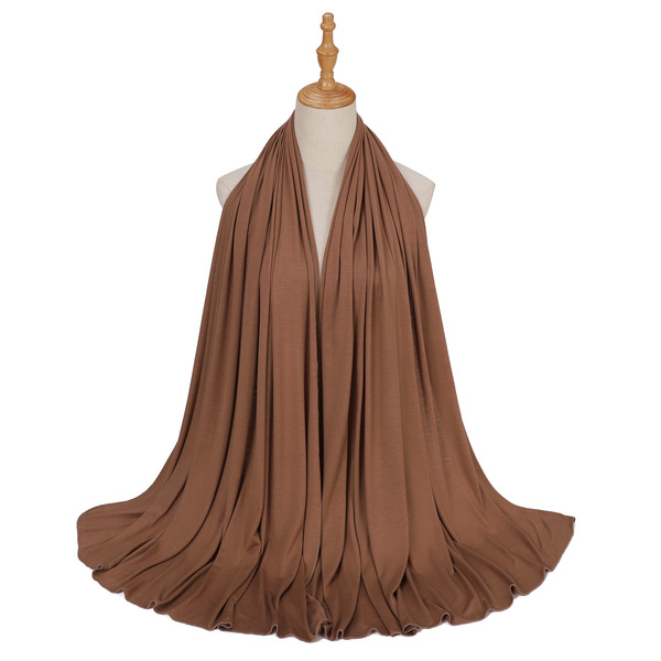 Elastic breathable solid color soft cotton scarf