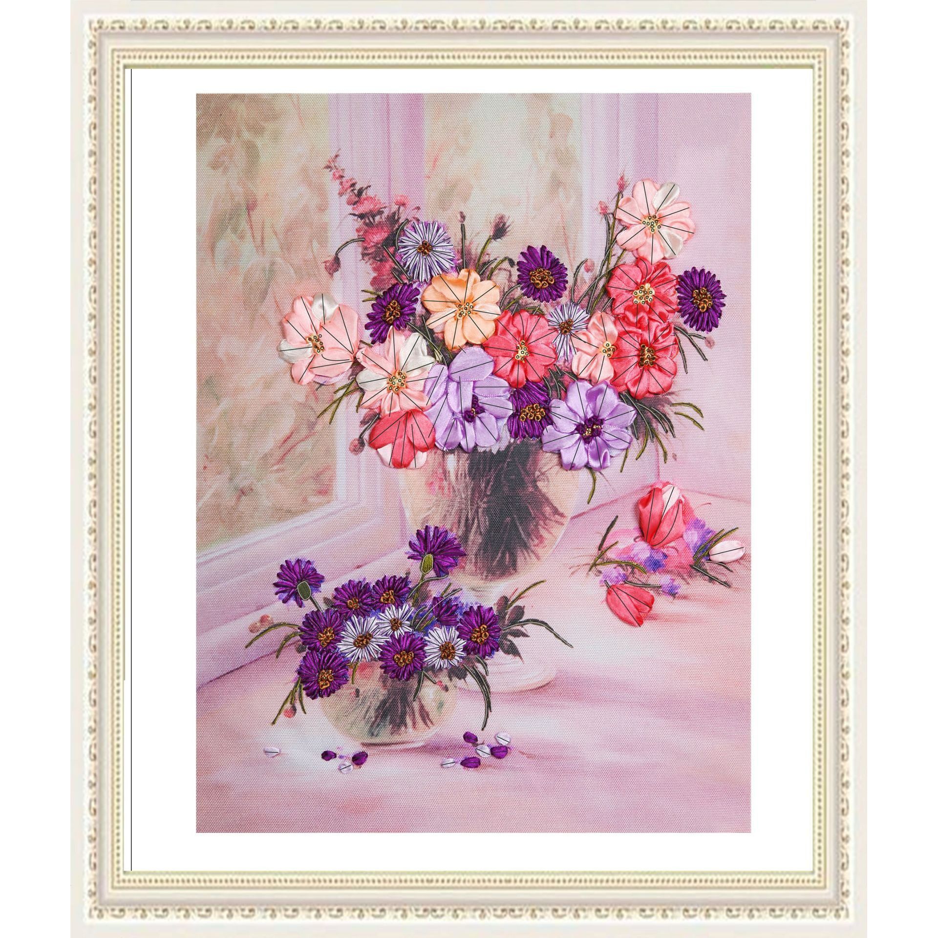 Nueva cinta bordado tridimensional bordado hecho a mano bricolaje colgando pintura sala de estar dormitorio estudio material paquete kit ramo colgante pintura