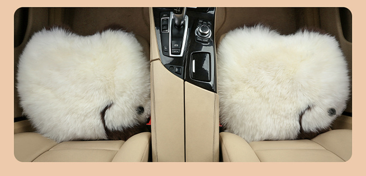New car plush cushion winter plush backless pure wool warm single seat thick cute seat cushion