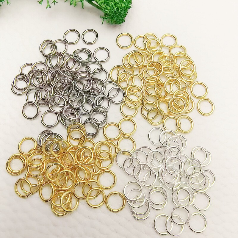 Copper plated 14K real gold open ring closed color diy handmade beaded bracelet necklace earrings jewelry accessories material