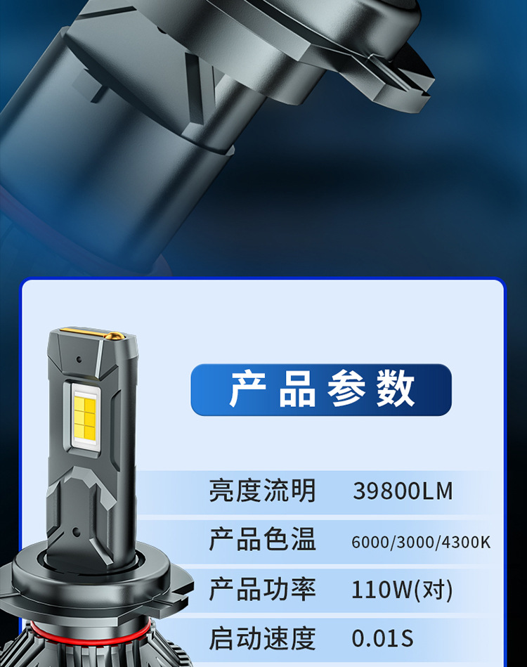 外贸爆款暖白光/黄金光/白光三色led汽车前照灯H4 H11 H1 LED车灯-阿里巴巴