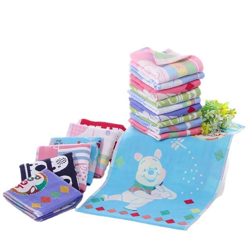 Gauze Towel Cotton Three-Layer Gauze Children's Towel Soft Children's Kindergarten Face Towel Gauze Small Towel Back-To-School Season