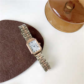 手表女防水钢带高档手表女表跨境批发石英表罗马数字复古腕表女