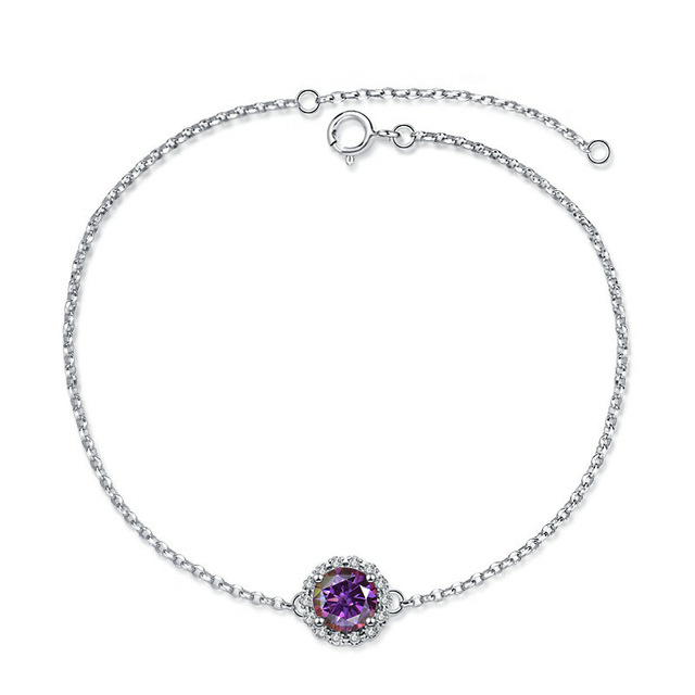 S925 joyería de plata estrella piedra grande y pequeña pulsera de moissanita mujer D color 1 quilate joyería en vivo fábrica al por mayor