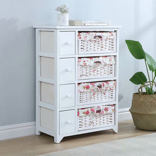Multi-Layer Modern Pastoral Bedside Table Solid Wood Storage Cabinet Mini Storage Cabinet Bedroom Simple Decorative Cabinet Small Household S^