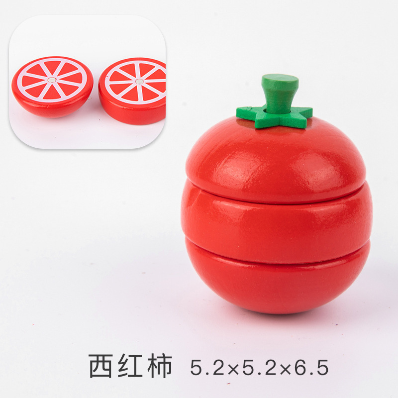 Los niños juegan casa cocina juguetes madera magnética verduras y frutas cortar madera frutas y verduras a granel traje al por mayor