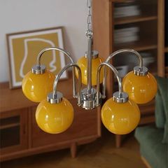 Bauhaus French-style cream mid-century modern art glass pendant lamp for American light luxury living room dining room balcony bedroom mini pendant light