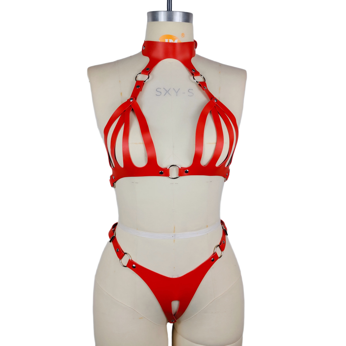 Productos para adultos, ropa de bondage negra, arnés de cuero, corsés, juguetes alternativos, pareja coqueteando, ropa de bondage al por mayor para mujeres image 3