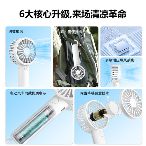 2024 Mini Handheld Fan USB Portable Multi-Function Outdoor Carabiner Mute Creative High Wind Desktop Wind