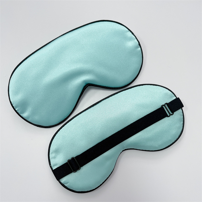 Máscara de ojo de seda para dormir de doble cara de seda artificial Máscara de ojo de sombreado de seda de mora color sólido máscara de ojo de satén en stock al por mayor