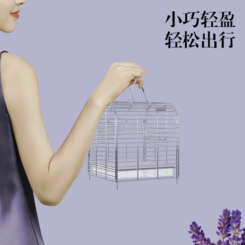 Youso ペットテイクアウトケージ 304 ステンレス鋼鳥カナリアハムスターバンブーケージポータブルケージ|undefined