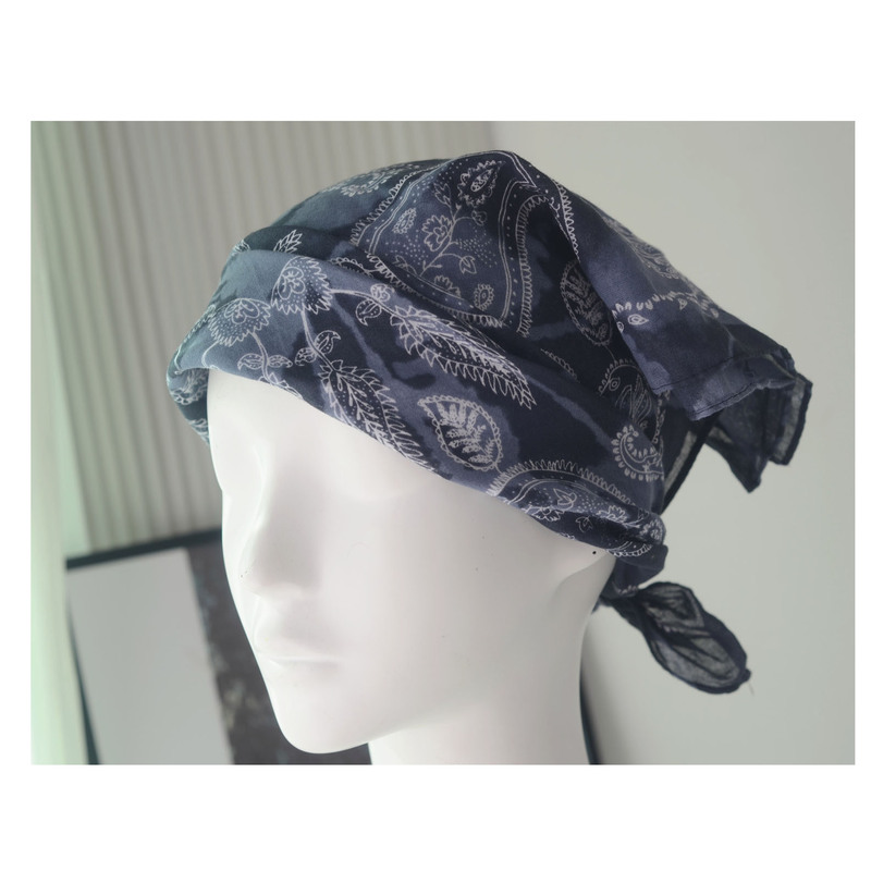 Foreign Trade Europe and America Paisley Flower Small Square Scarf Men and Women Cotton Breathable Sweat Absorbing Baotou Neck Protection Outdoor Scarf