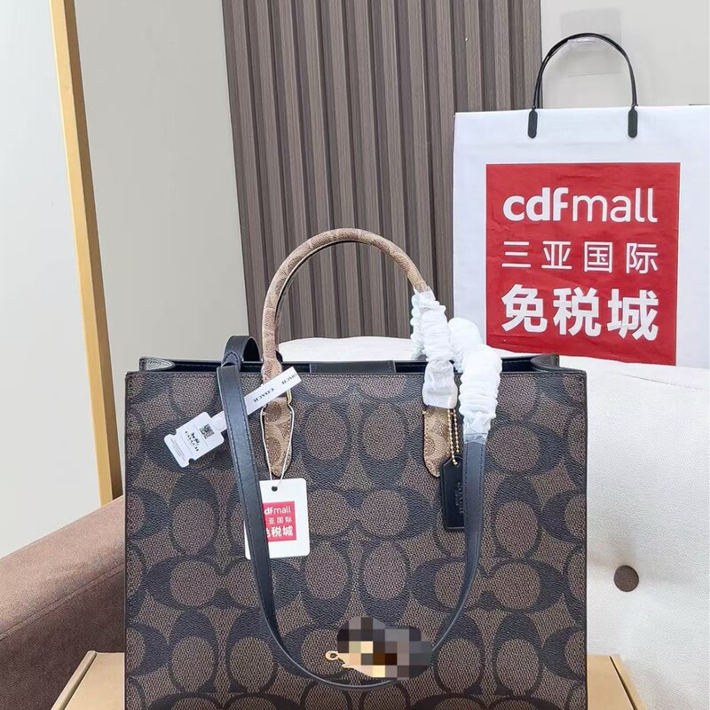 Koujia Outlet Maggie Tote Women's Bag Classic Monogram Large Capacity Jungle Bag Commuter Crossbody Handbag Genuine Leather Koujia Outlet Maggie Tote Women's Bag Classic Monogram Large Capacity Jungle Bag Commuter Crossbody Handbag Genuine Leather