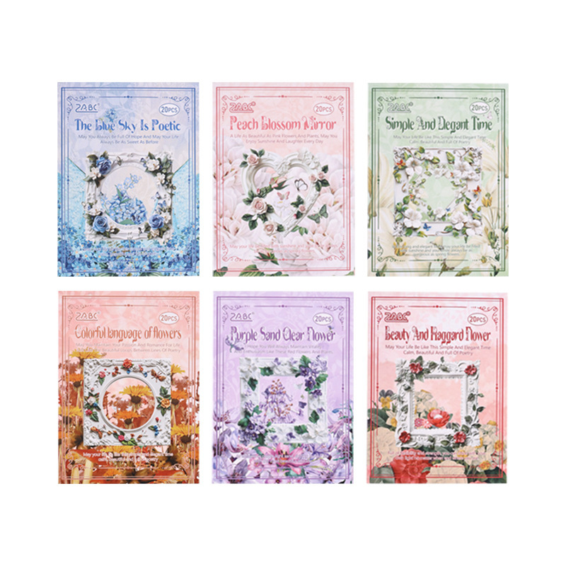 Libros transparentes a prueba de agua pet marco pegatinas DIY foto decoración pegatinas marcos de fotos pegatinas floral papelería