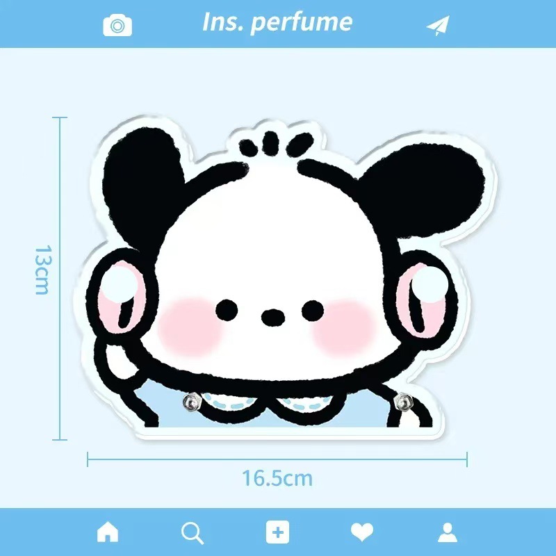 Pequeño libro rojo con el mismo estilo Sanrio kt cat Pacha marco de almacenamiento de gafas de perro lindo adorno de escritorio acrílico de alto valor image 12