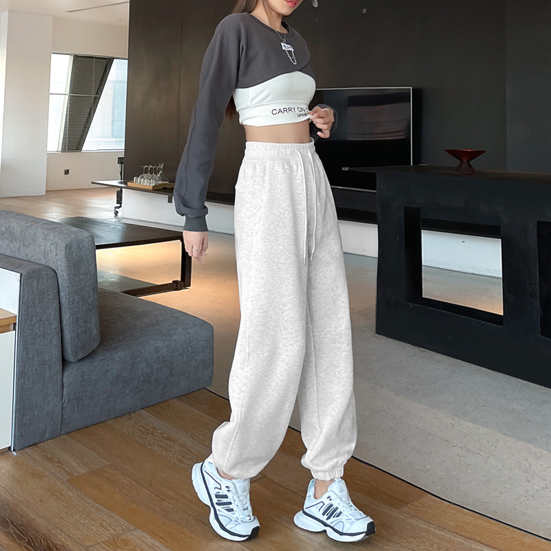 Bundled Foot Sports Pants Women's 2025 Spring New Loose Slimming Small Comfortable Casual Lantern Pants 960