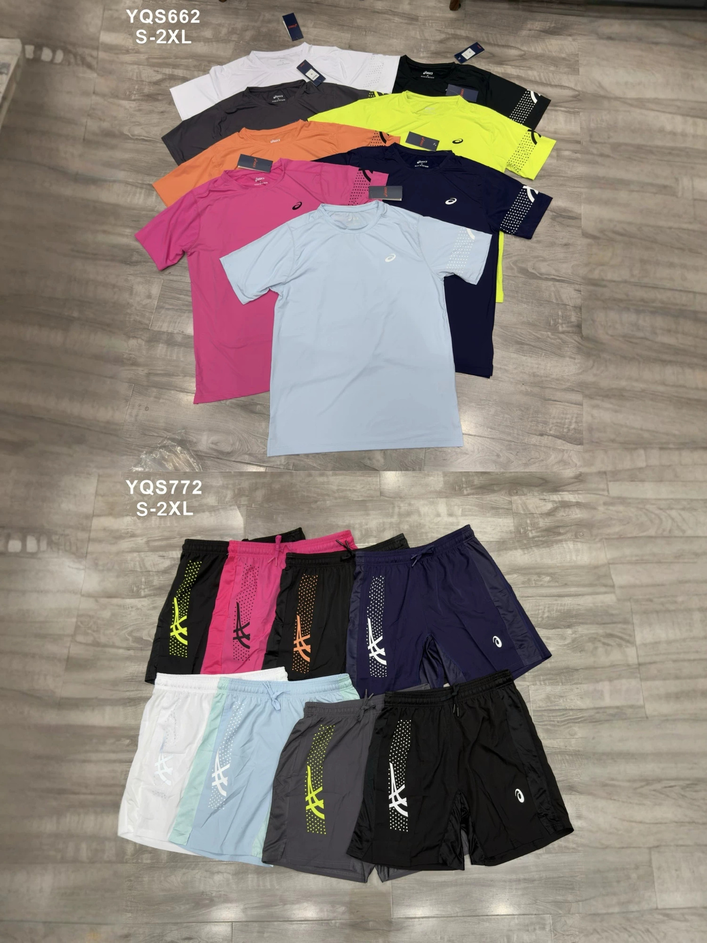In-stock cross-border sports quick-dry set: short-sleeved round-neck ice silk quick-dry fitness sports shorts trendy