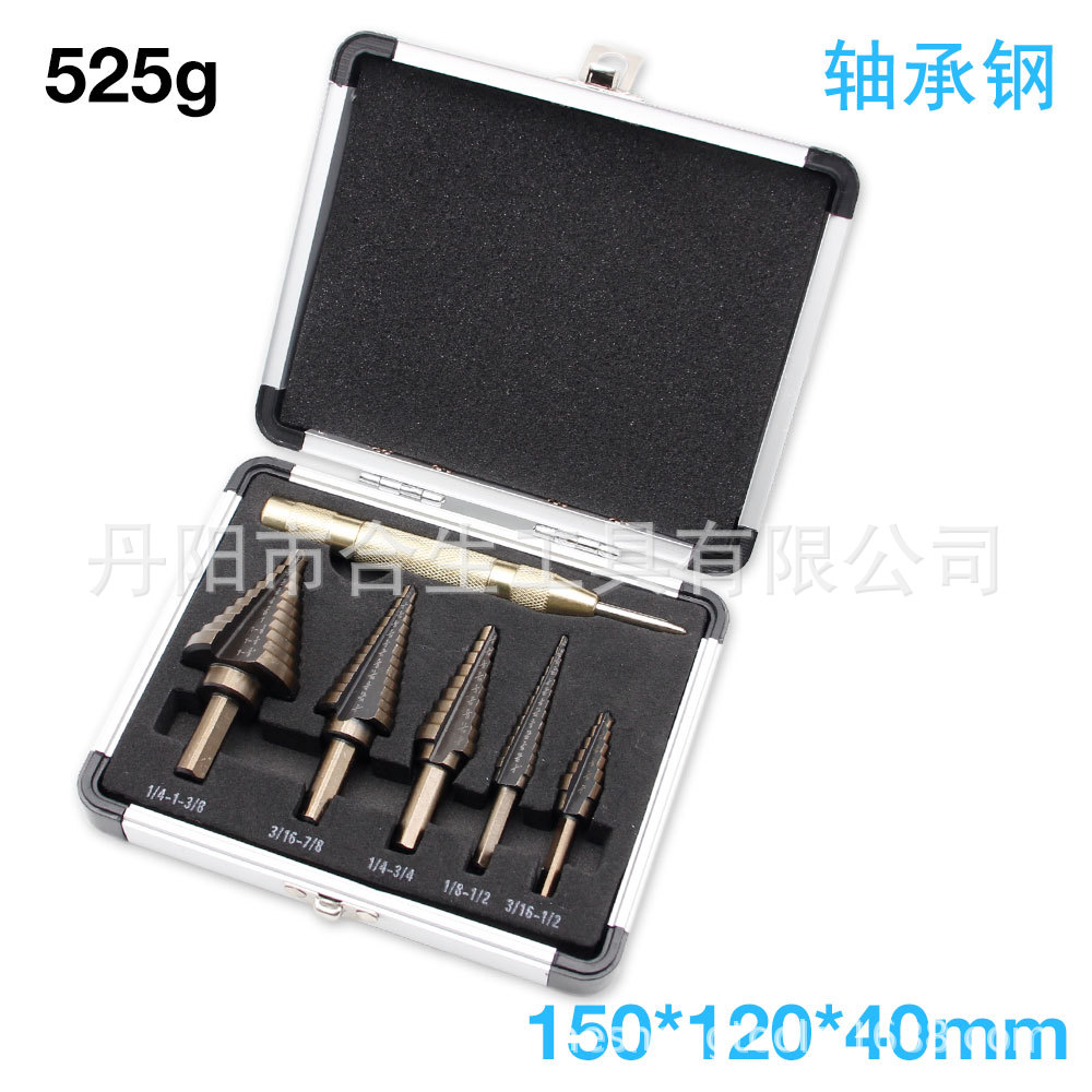 5PC英制烤黄阶梯钻+中心冲铝盒装6.jpg
