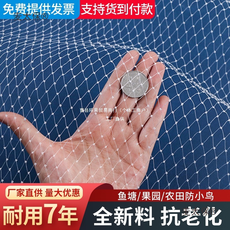 防鸟网果树果园大棚尼龙线防乌网阳台樱桃树葡萄窗户鱼塘用麦太保