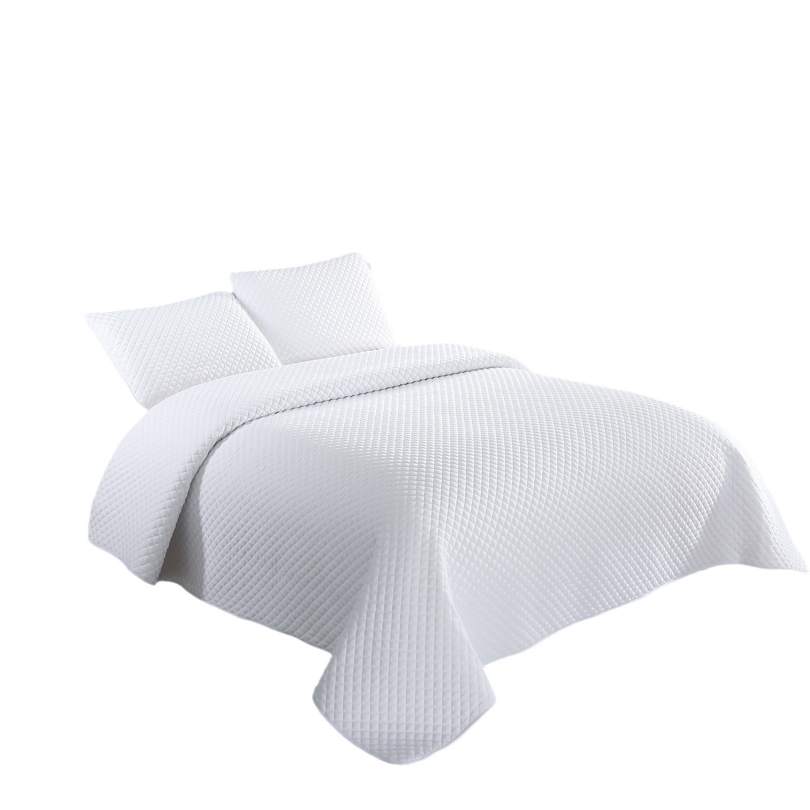 Set di tre trapunte trapuntate a griglia fine, copriletto tessile per la casa, federa per cuscino_voghion.com