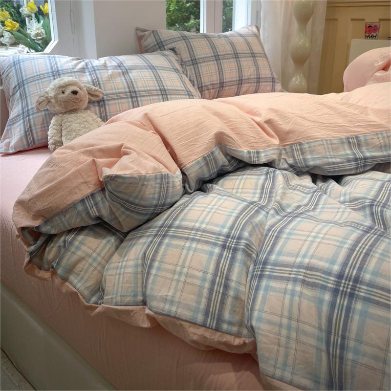 2024 nuevo traje de cuatro piezas de algodón de nube suave y ceroso sin impresión de algodón lavado de viento de tres piezas