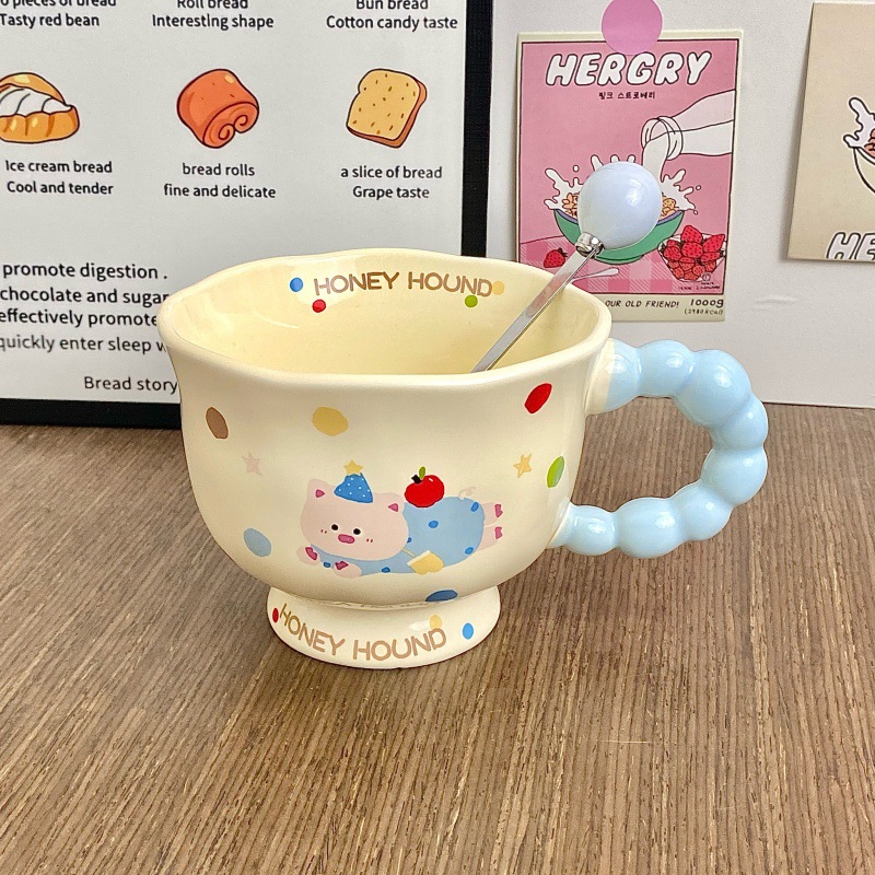Cute perro de cerámica taza de agua de pareja de chicas taza de oficina taza de café regalo de cumpleaños taza de cerámica