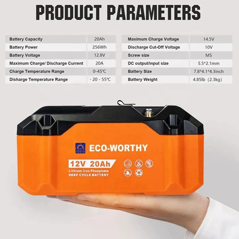 Умный литий-аккумулятор ECO-WORTHY, 12v, 20Ah